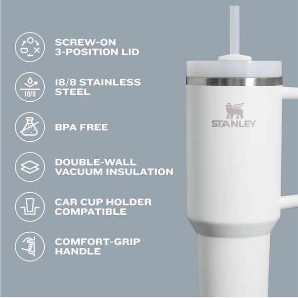 Stanley Quencher H20 Straw Tumbler 30oz Dew Drop Blue Periwinkle Purple NEW!! - Picture 10 of 10